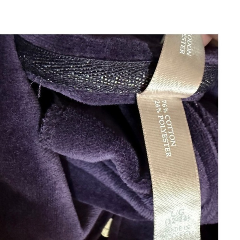 White Stag L Women HipHop Zip Velour Track Athletic Jacket Pockets Work Y2K Goth - Picture 4 of 7